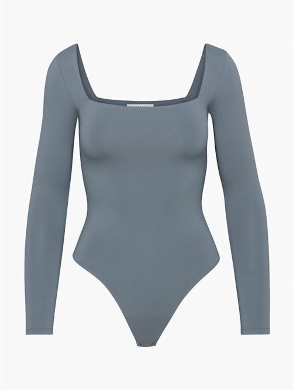 Babaton Long Sleeve Square-Neck Bodysuit in Slate Blue